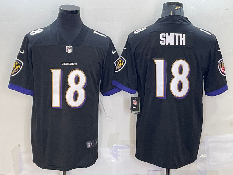 Men's Baltimore Ravens #18 Roquan Smith Black Vapor Untouchable Limited Stitched Jersey Men's Baltimore Ravens #18 Roquan Smith Black Vapor Untouchable Limited Stitched Jersey